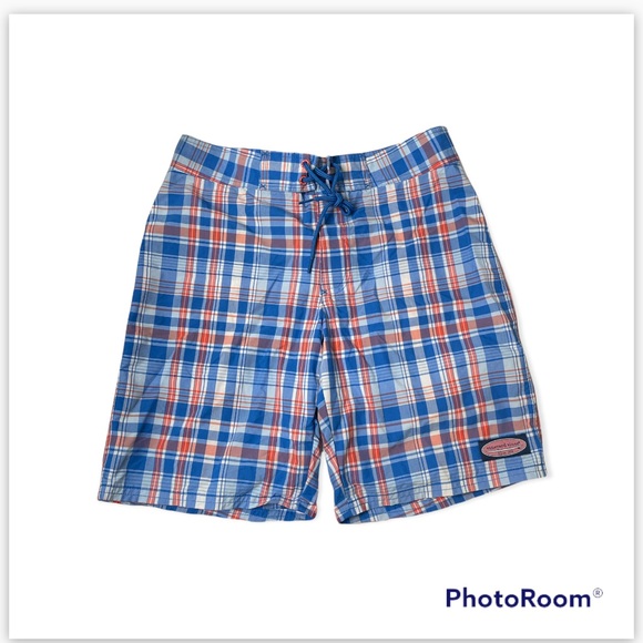 Vineyard Vines Other - Vineyard Vines Blue Plaid Board Shorts sz 28